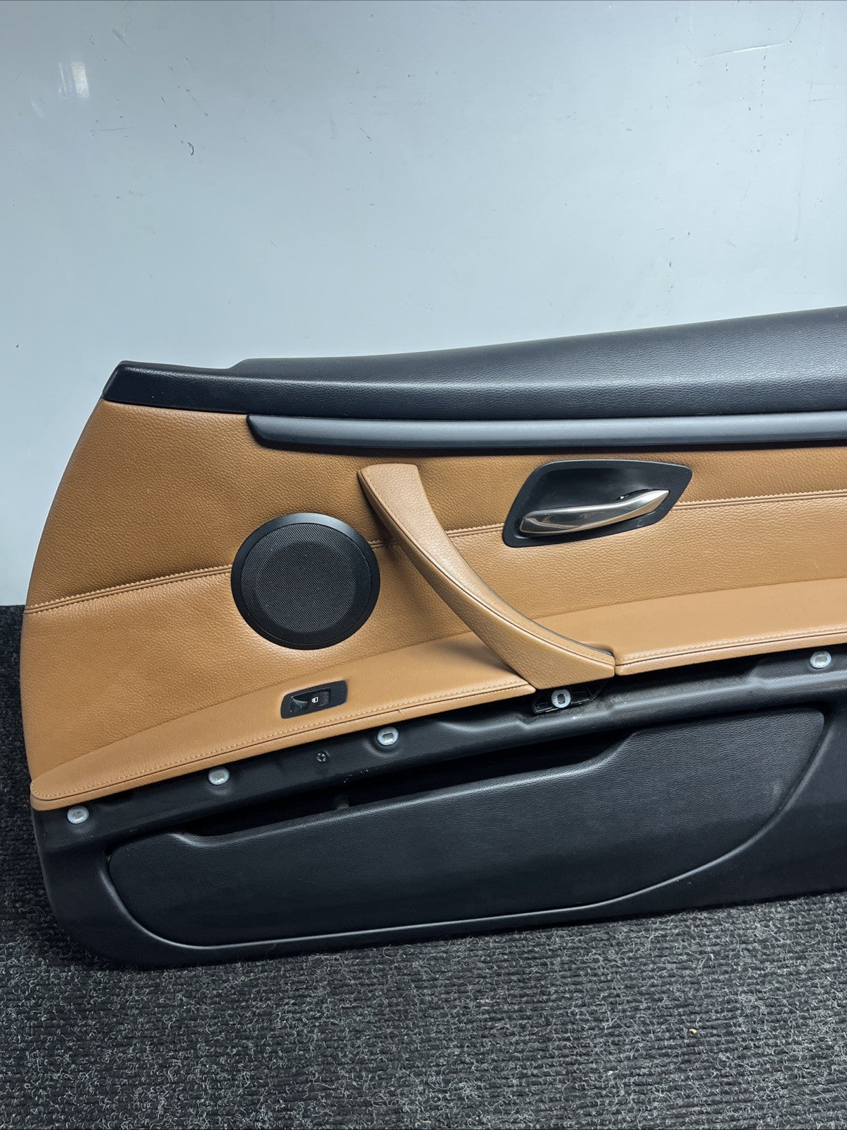 ☑️ 07-13 OEM BMW E93 E92 Front Passenger Door Card Panels Black Dakota LEATHER