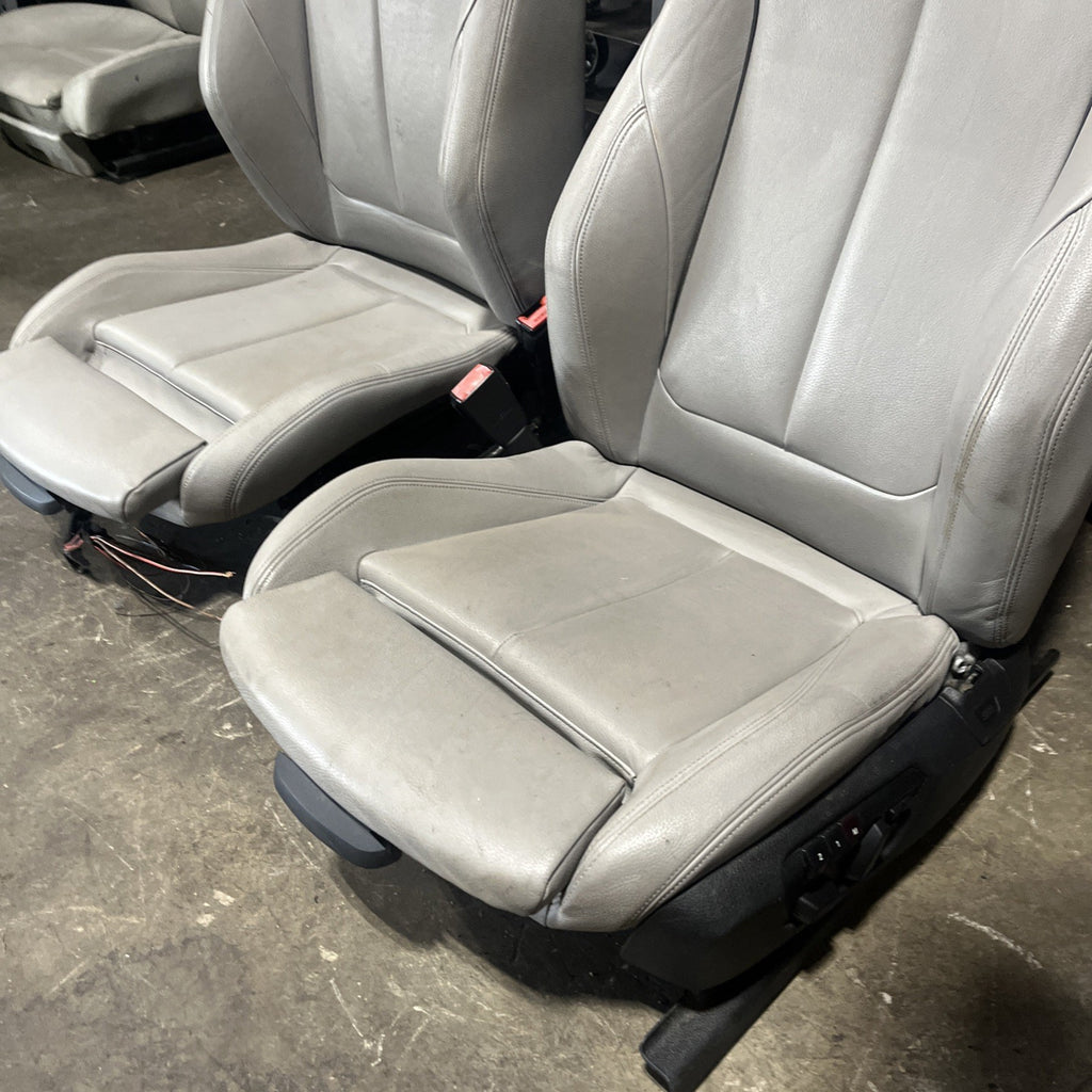 ☑️ BMW 2012-2016 F30 FRONT SPORT SEATS PAIR SET OYSTER OEM NON-HEATED