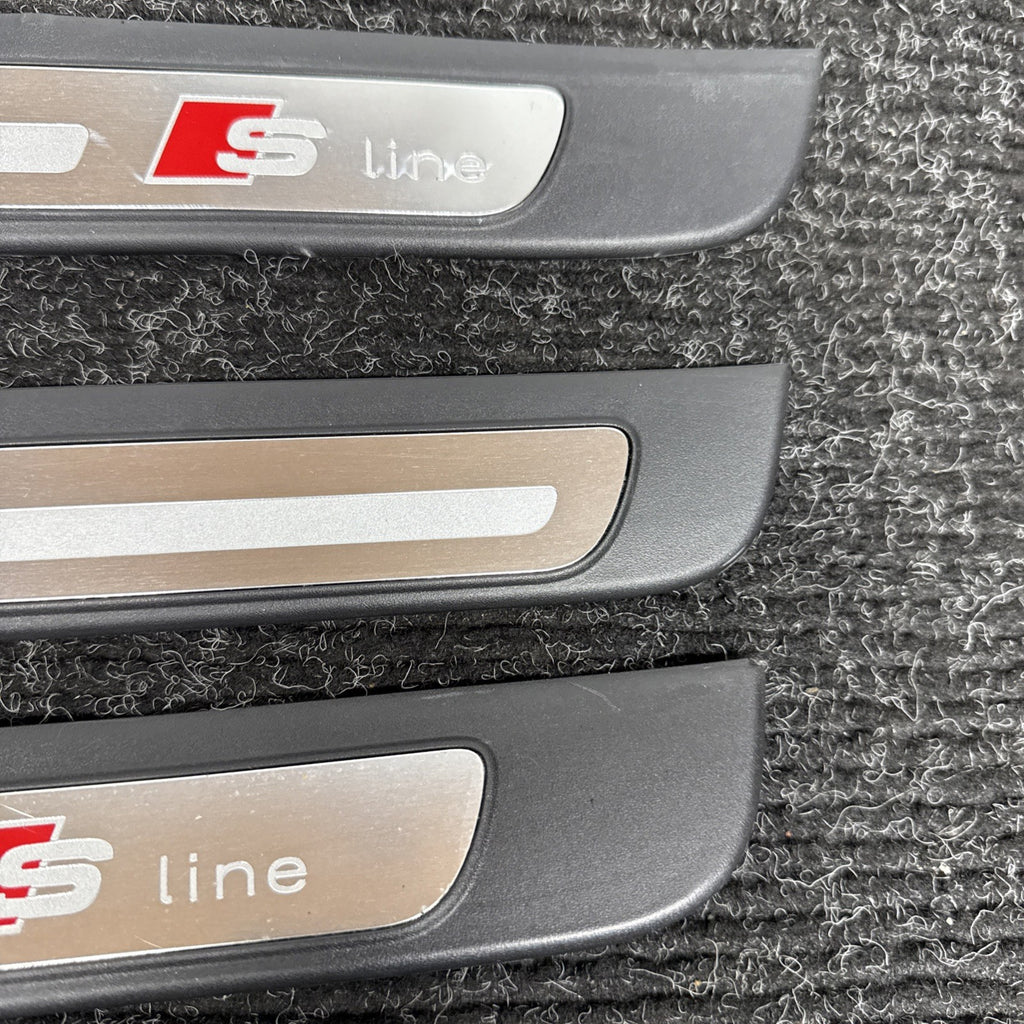 ☑️ 2012-2015 Audi A4 S-LINE Door Sill Trim Cover Emblem SET 8K0853373 8K0853374