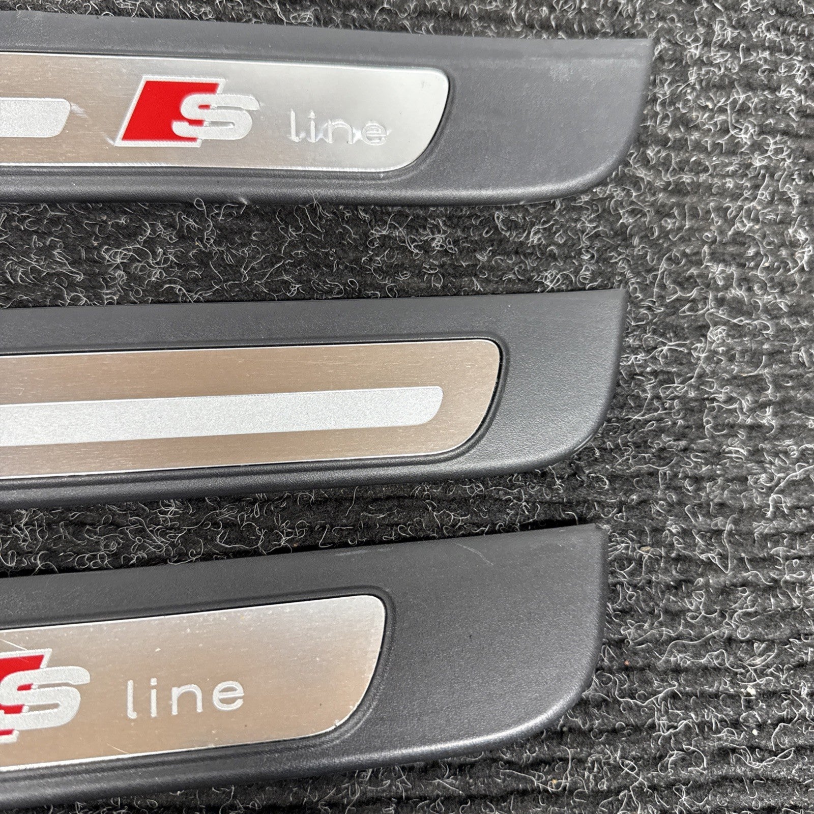 ☑️ 2012-2015 Audi A4 S-LINE Door Sill Trim Cover Emblem SET 8K0853373 8K0853374
