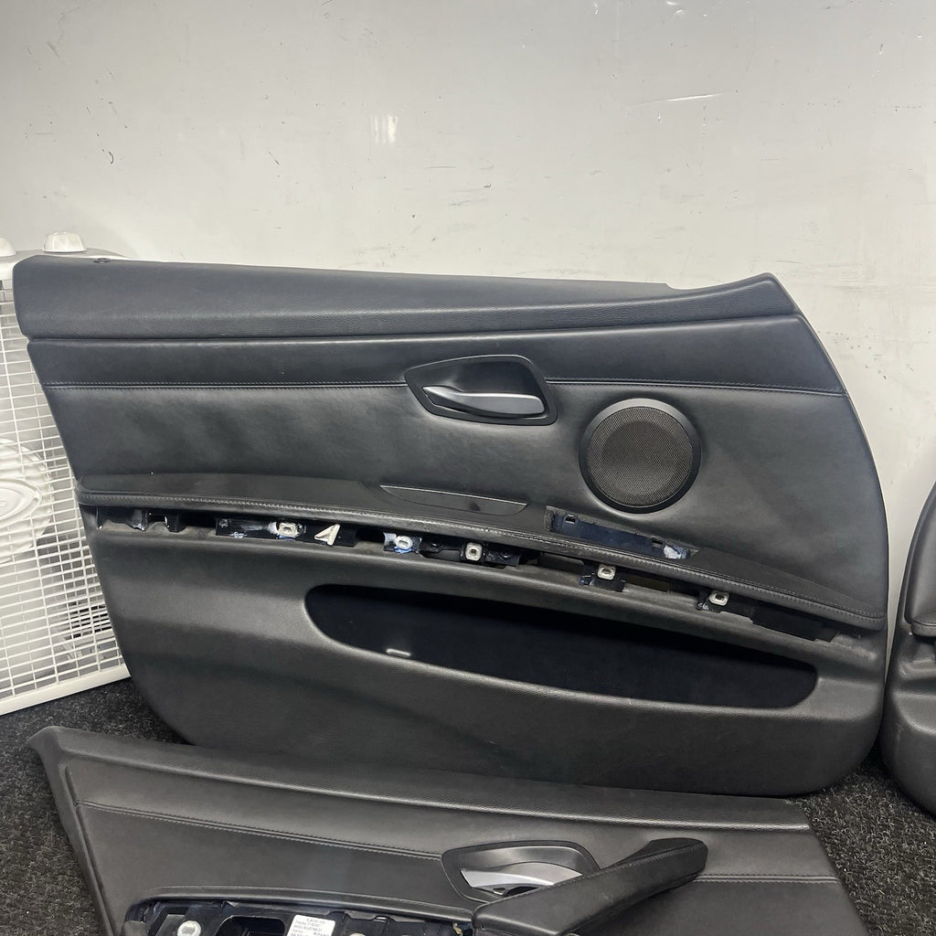 ☑️ 08-11 OEM BMW E90 M3 Sedan Full Set Door Card Panel Leather Novillo Black