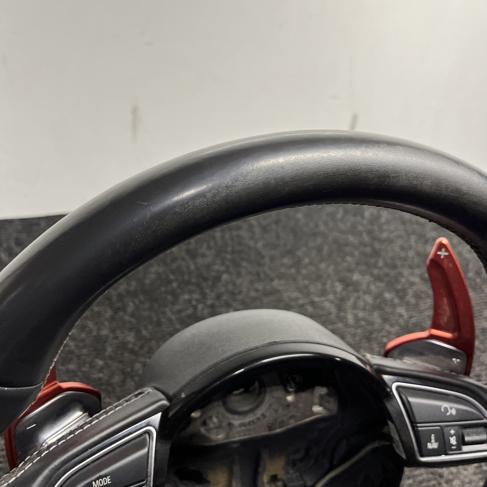 ☑️ 2013-2017 AUDI S5 SPORT LEATHER STEERING WHEEL w/ SHIFT PADDLES