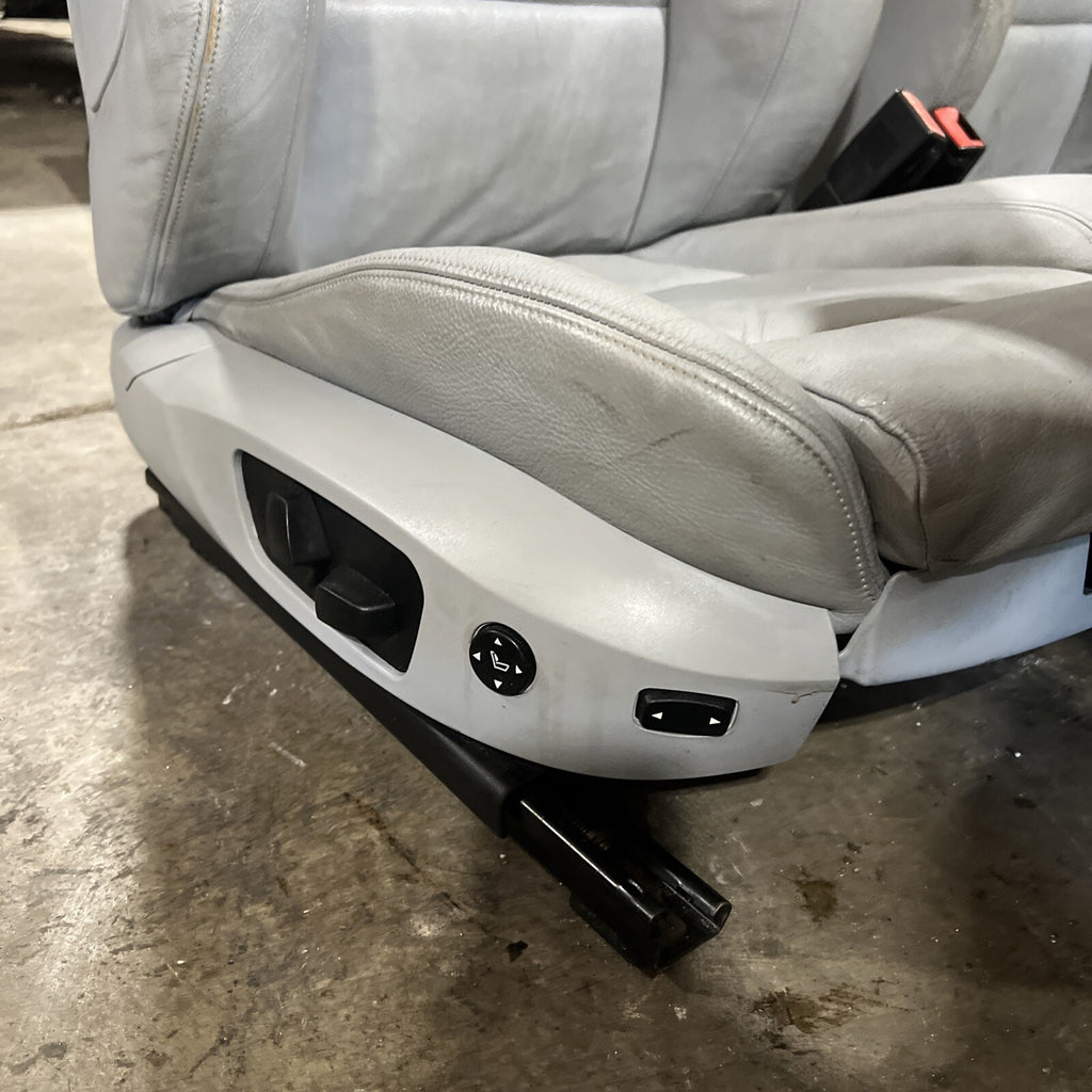 ☑️ 2008-2013 BMW E82 1-Series Coupe Leather Front Sport Seat Pair Grey OEM