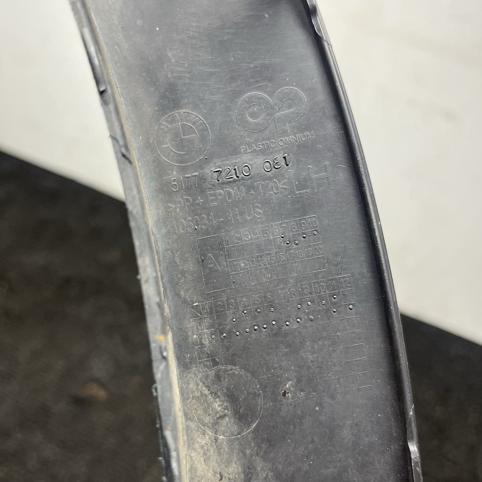 ☑️ 2011–2017 BMW X3 F25 FRONT LEFT FENDER WHEEL ARCH FLARE MOLDING 7210081 OEM