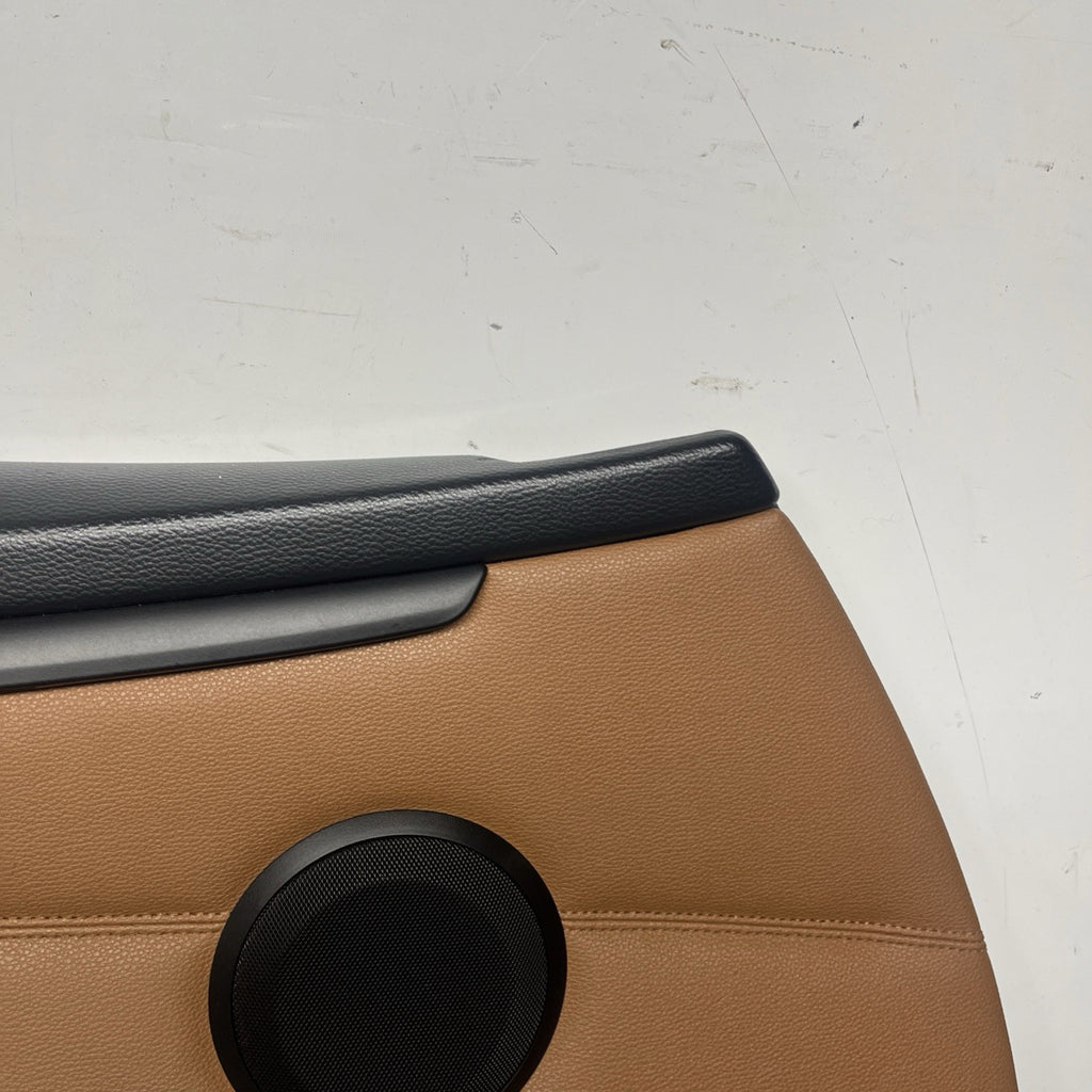 ☑️ 07-13 OEM BMW E93 E92 Front Driver Door Card Panels SADDLE BROWN LEATHER