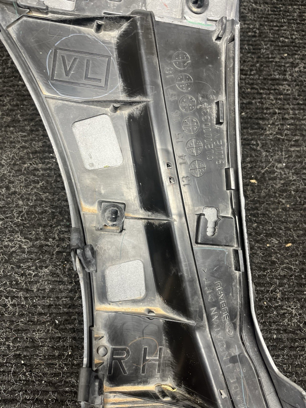 ☑️ 2015 2021 SUBARU WRX STI FRONT RIGHT FENDER MOLDING GARNISH OEM BLACK