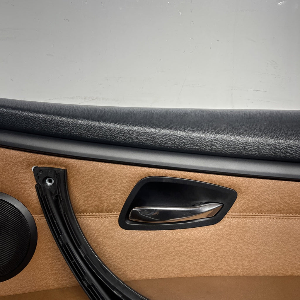☑️ 07-13 OEM BMW E93 E92 Front Passenger Door Card Panels SADDLE BROWN LEATHER