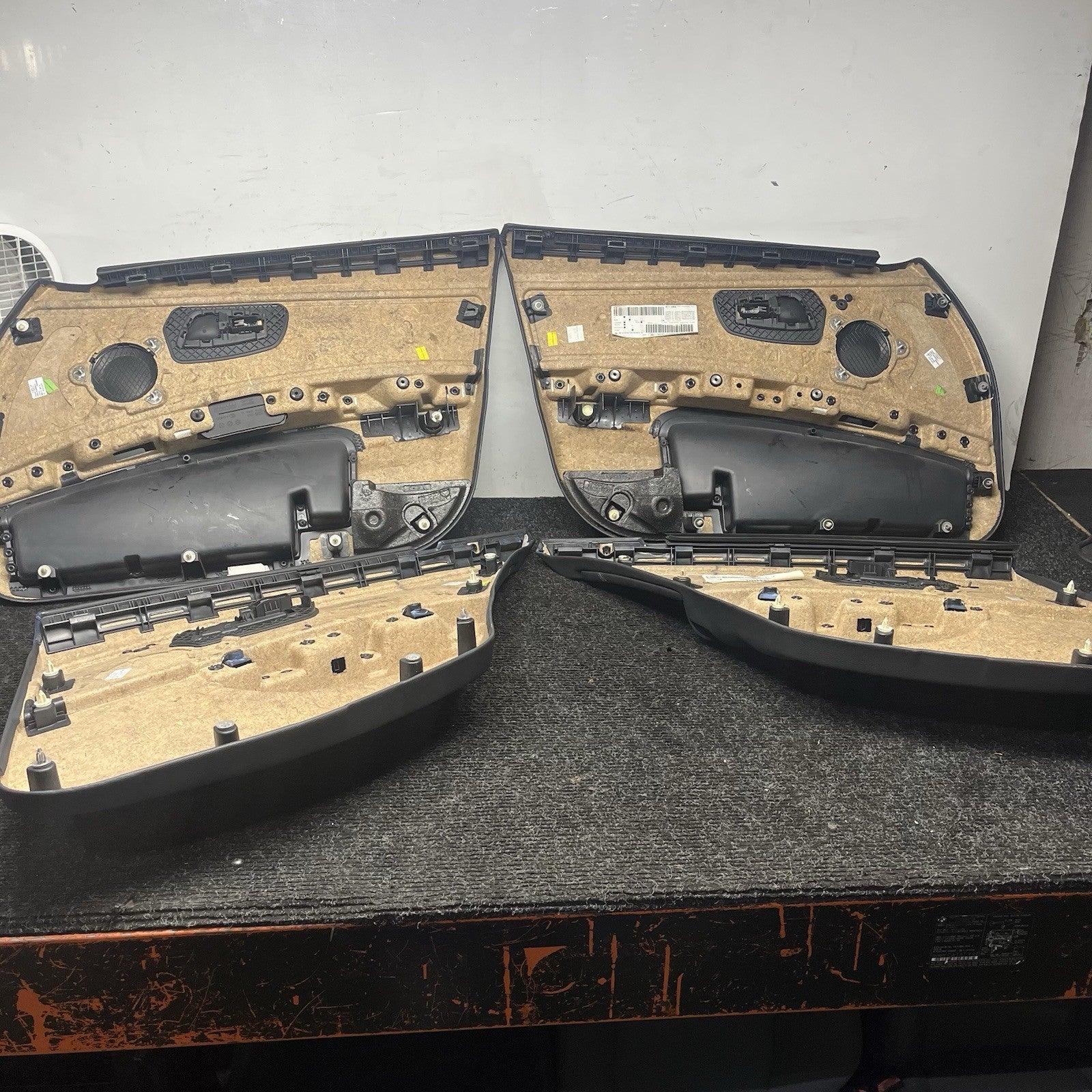 ☑️ 08-11 OEM BMW E90 M3 Sedan Full Set Door Card Panel Leather Novillo Black