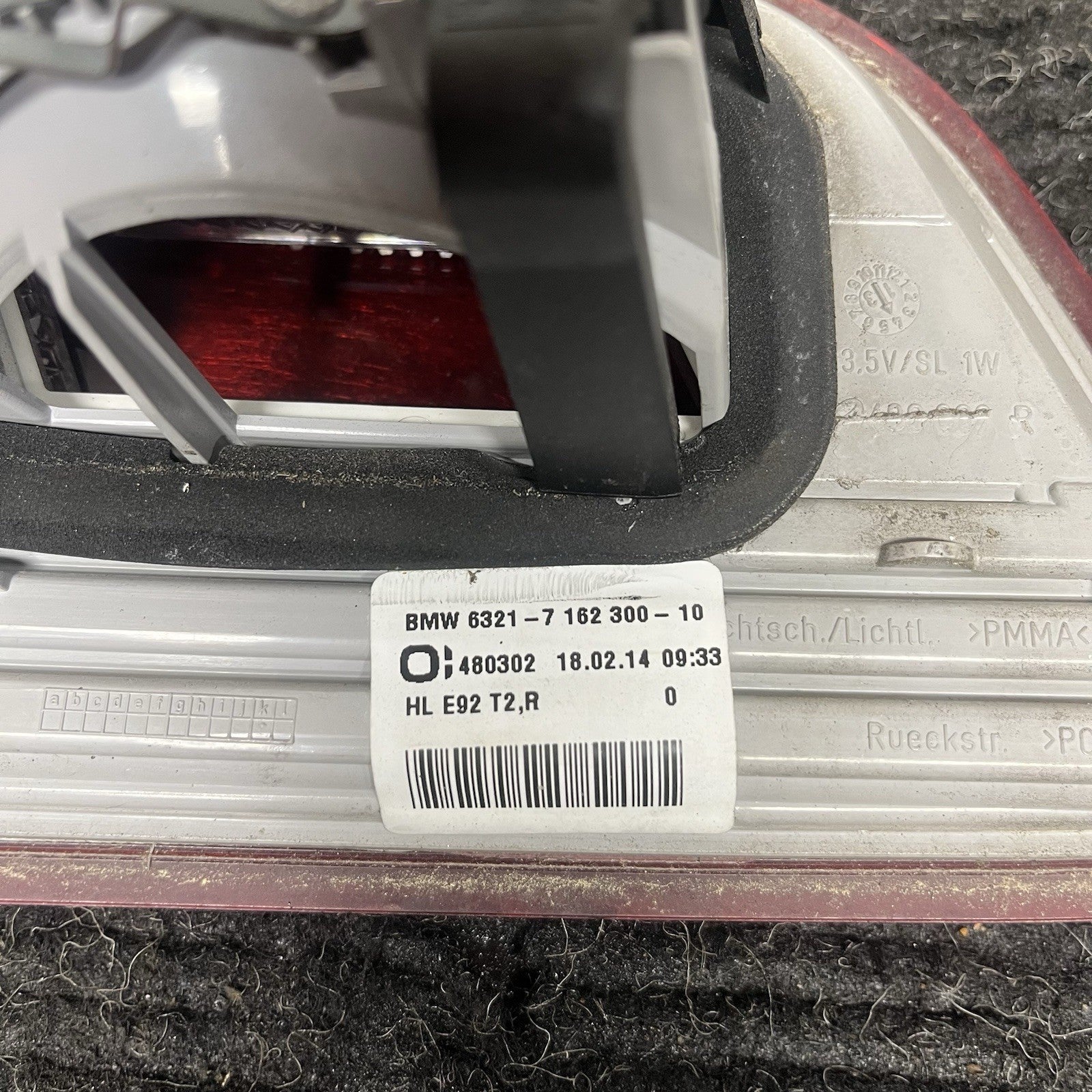 ☑️ 2007-2010 BMW E92 328i 335i COUPE INNER PASSENGER TAIL LIGHT PRE-LCI OEM NOTE
