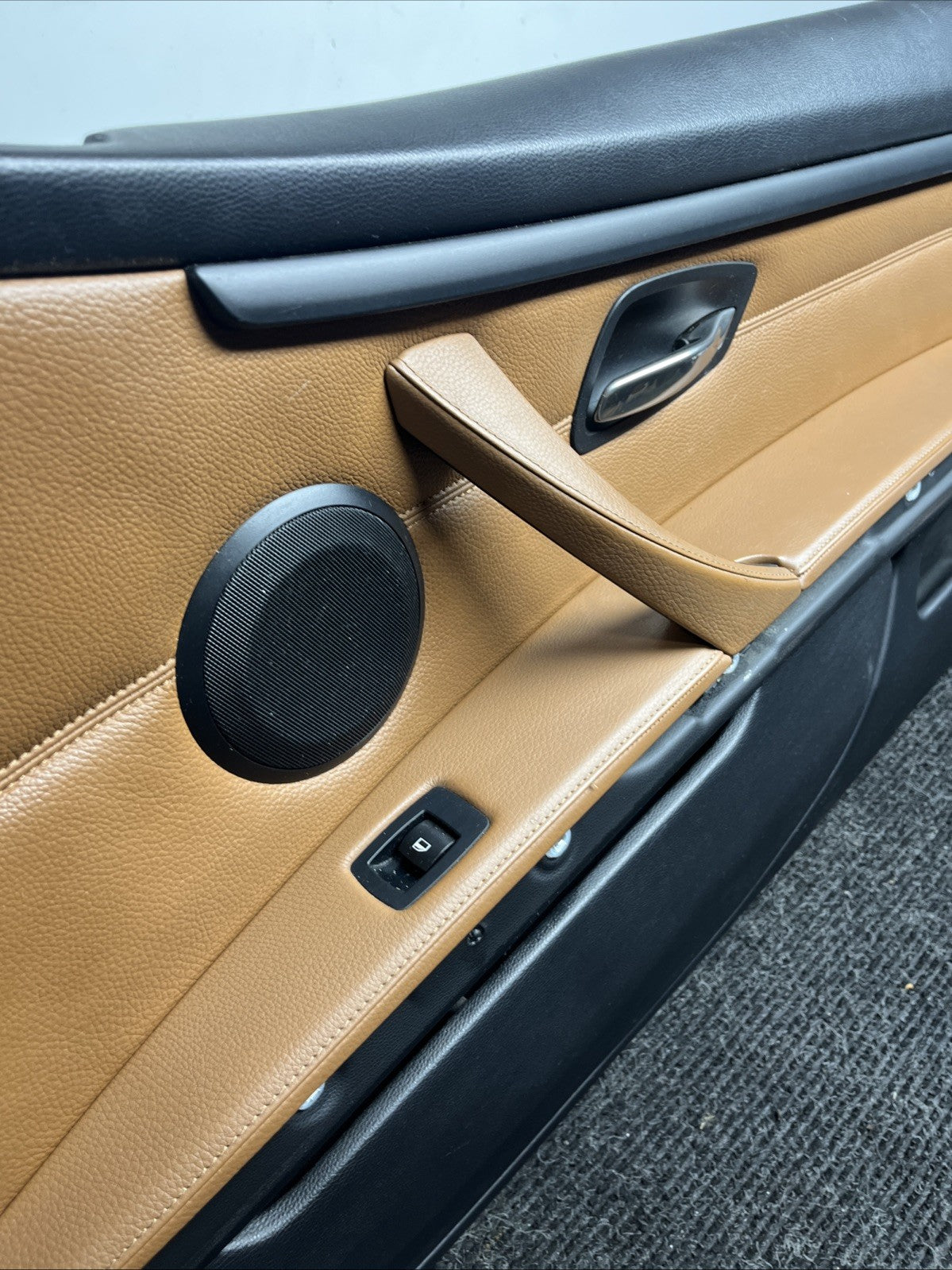☑️ 07-13 OEM BMW E93 E92 Front Passenger Door Card Panels Black Dakota LEATHER