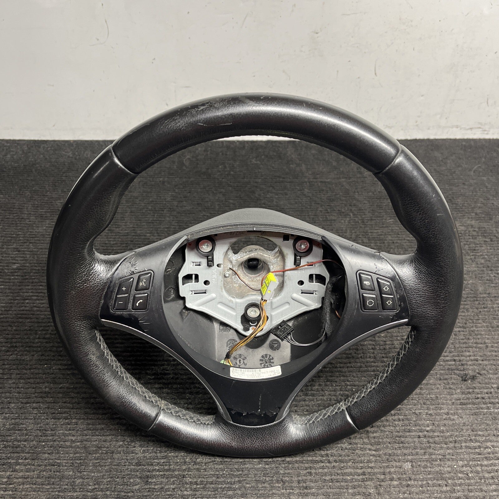 ☑️ 06-10 OEM BMW E92 E93 335 Sport Steering Wheel Black LEATHER w/ Manual