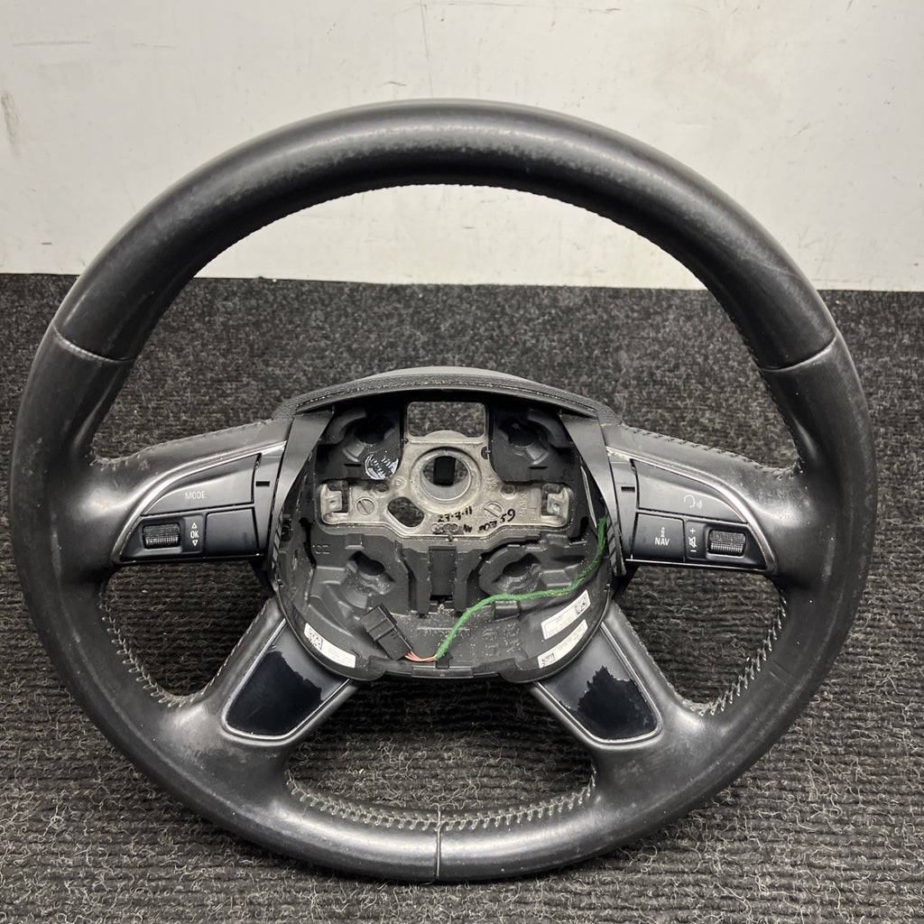☑️ 07-11 AUDI 4L Q7 STEERING WHEEL 4 FOUR SPOKE LEATHER OEM