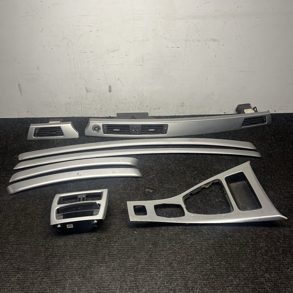 ☑️ BMW 2007-2013 E93 Aluminum Brushed Interior Trim Dash Door Panels Set OEM