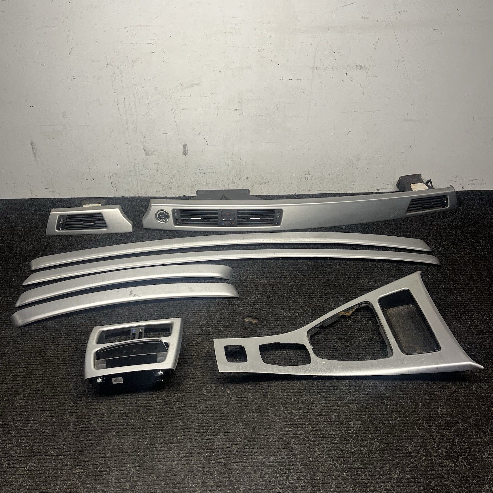 ☑️ BMW 2007-2013 E93 Aluminum Brushed Interior Trim Dash Door Panels Set OEM