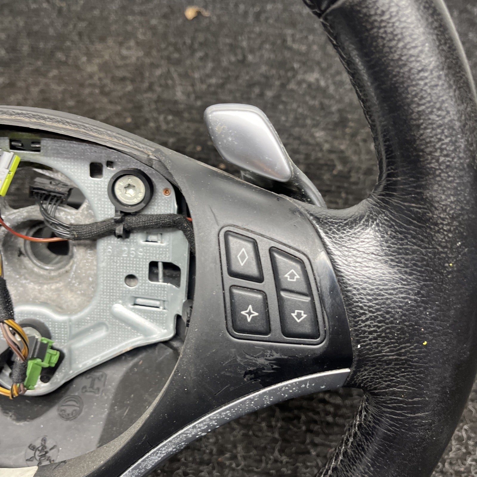☑️ 06-10 OEM BMW E92 E93 335 Sport Steering Wheel Black LEATHER w/Paddles