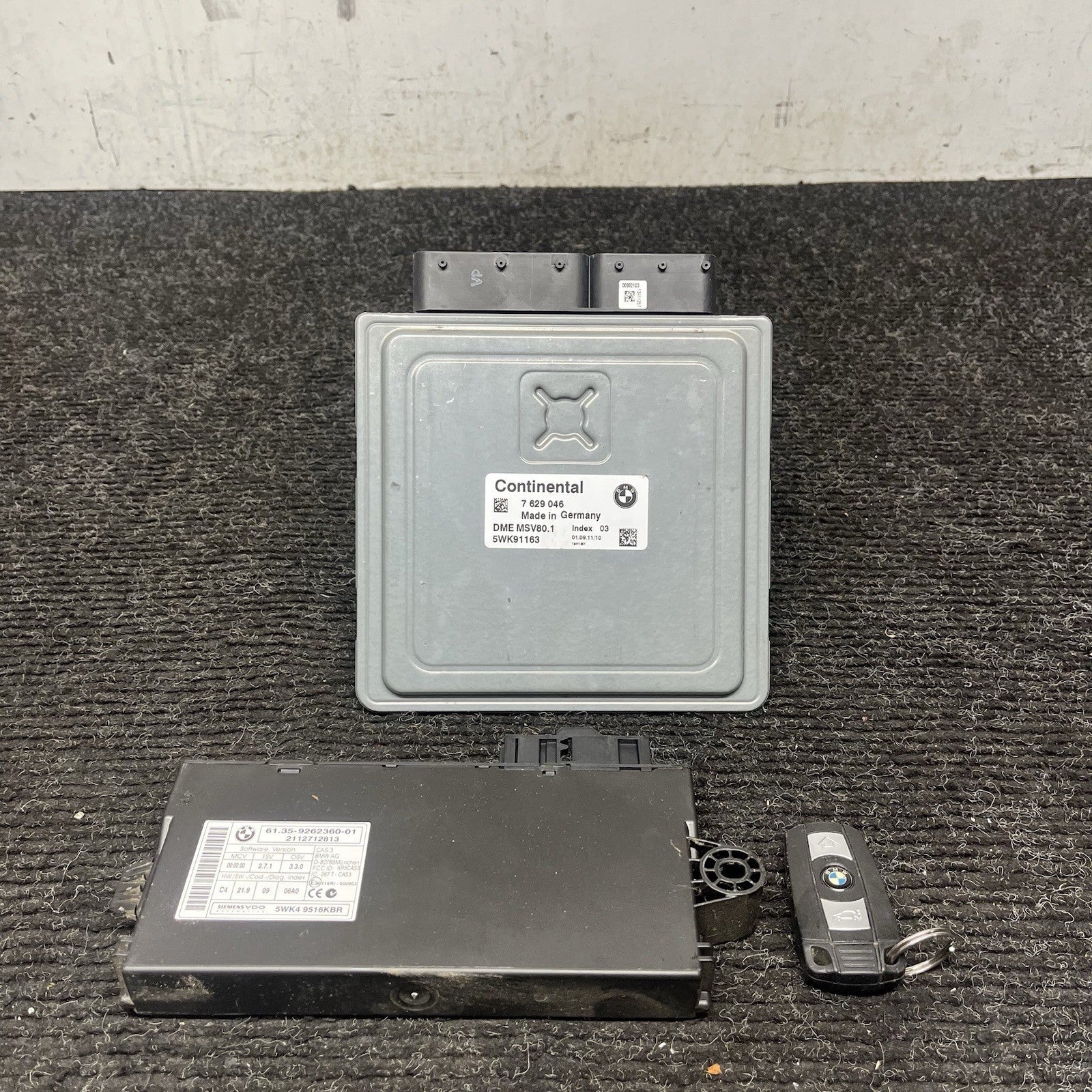 ☑️ OEM 07-13 BMW E90 E92 E93 328i N51 MSV80.1 ECU DME CAS3 KEY IGNITION 7624052