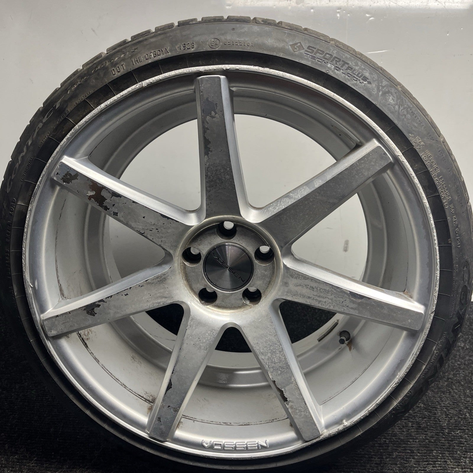 ☑️ ONE Vossen CV3 Silver Wheel W/TIRE & Cap 20x10.5 et30 5x112