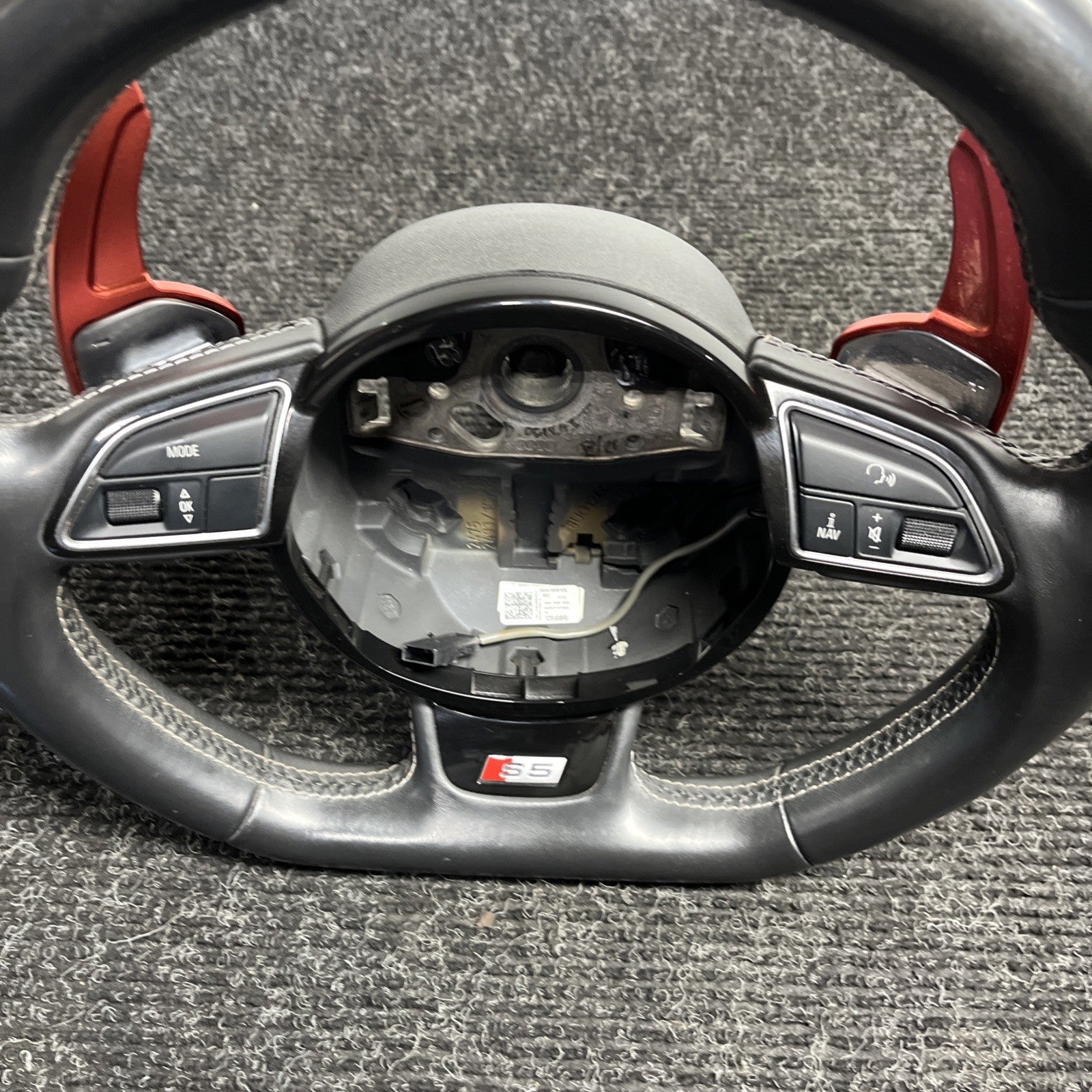 ☑️ 2013-2017 AUDI S5 SPORT LEATHER STEERING WHEEL w/ SHIFT PADDLES