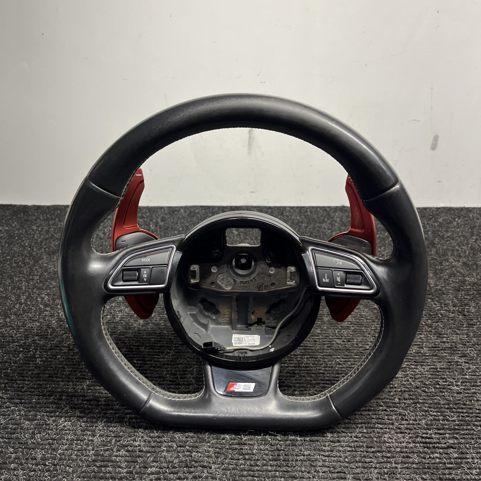 ☑️ 2013-2017 AUDI S5 SPORT LEATHER STEERING WHEEL w/ SHIFT PADDLES
