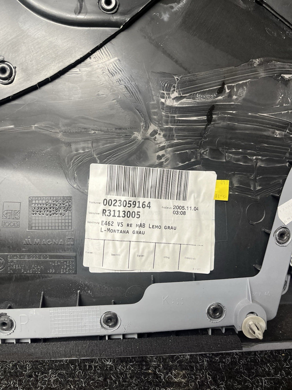 ☑️02-06 BMW E46 SEDAN PASSENGER RIGHT SIDE DOOR PANEL CARD GRAY OEM