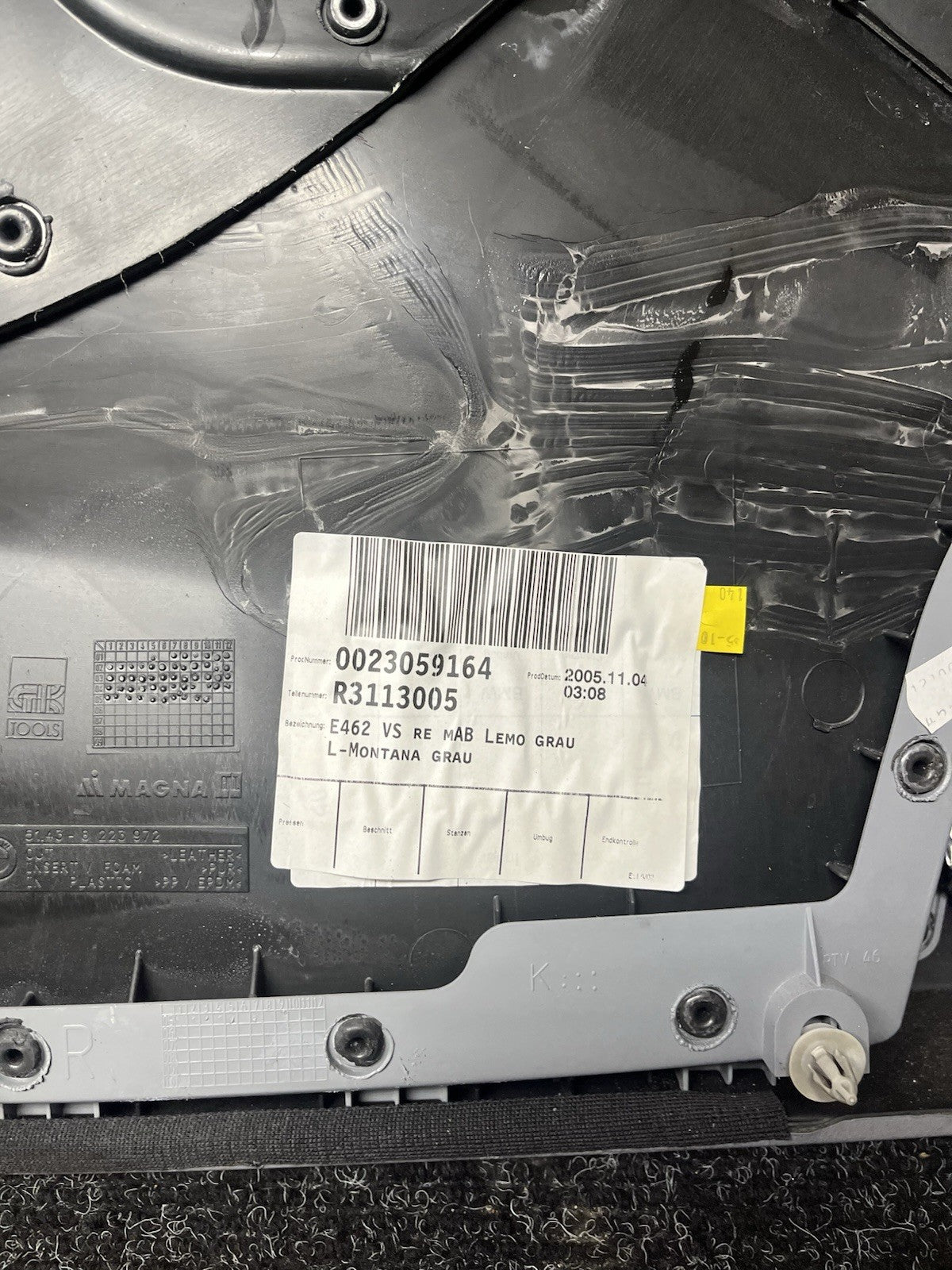 ☑️02-06 BMW E46 SEDAN PASSENGER RIGHT SIDE DOOR PANEL CARD GRAY OEM