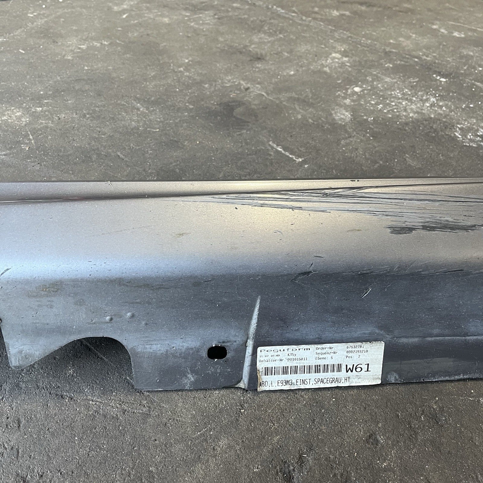 ☑️ 07-13 OEM BMW E92 E93 M3 Left Driver Side Skirt Rocker Panel Space Gray