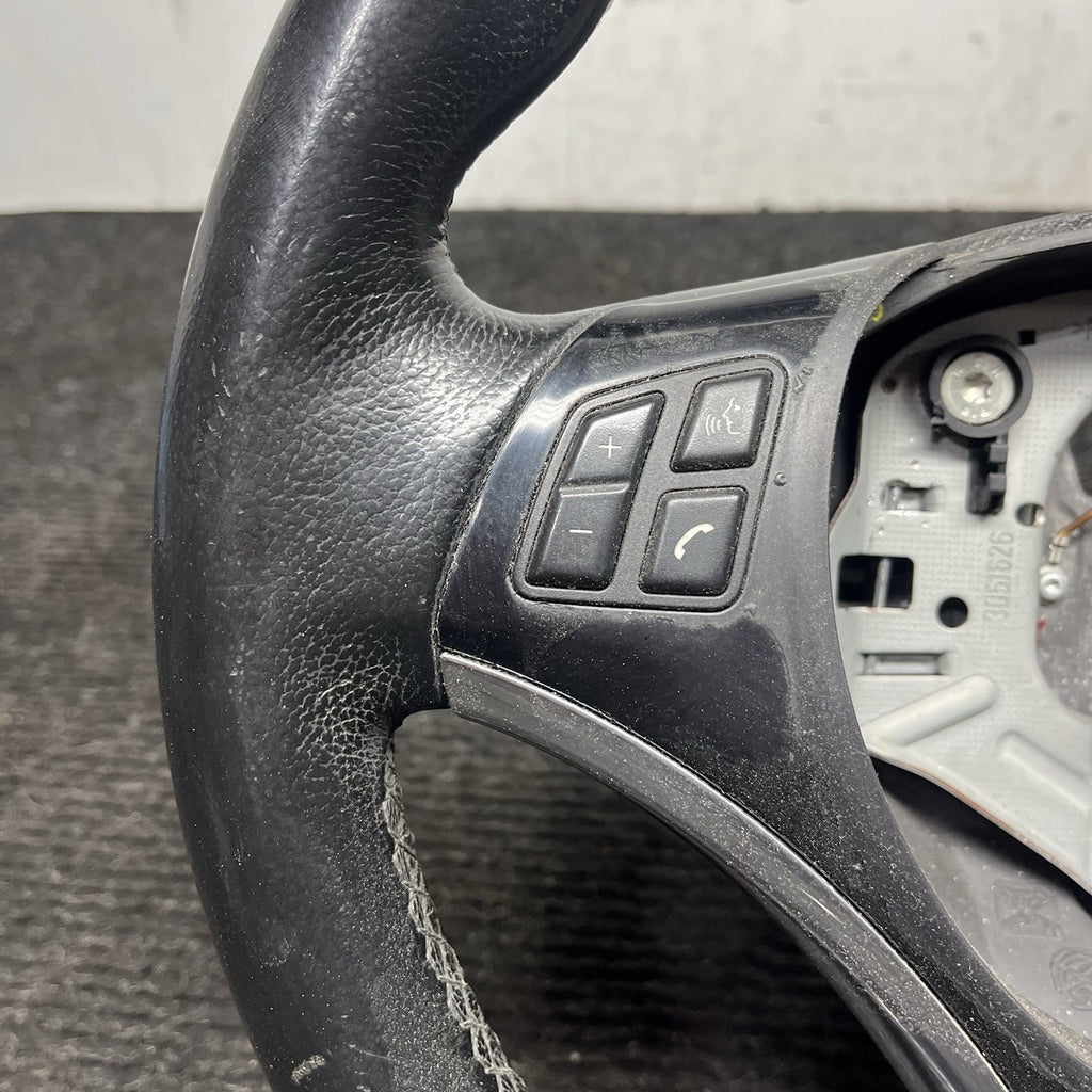☑️ 06-10 OEM BMW E92 E93 335 Sport Steering Wheel Black LEATHER w/ Manual