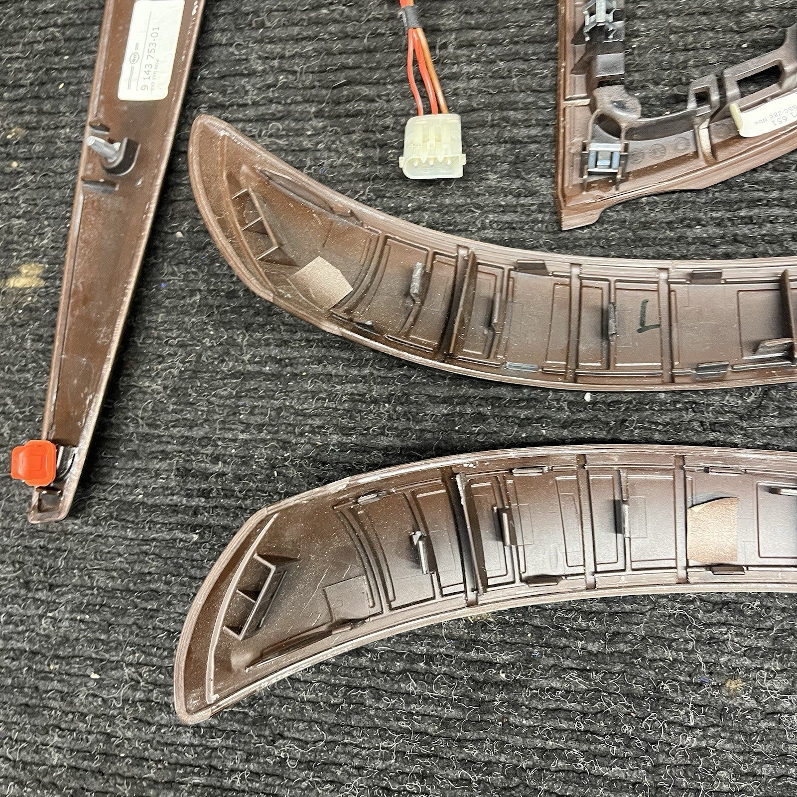 ☑️ 08-13 OEM BMW E82 E88 135 Dash Center Console Door Wood Interior Trim SET
