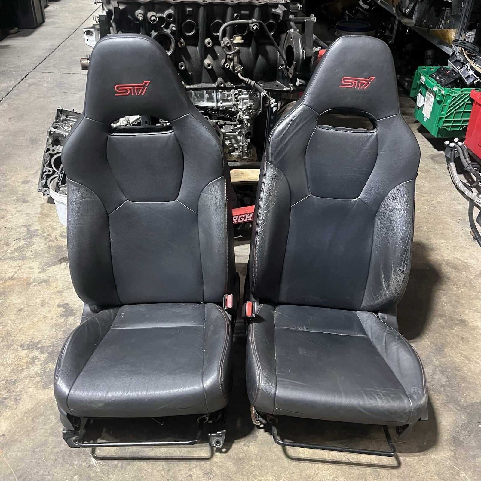 ☑️ 2008-14 SUBARU WRX STI LIMITED OEM FRONT LEATHER SEAT PAIR LEFT RIGHT FACTORY