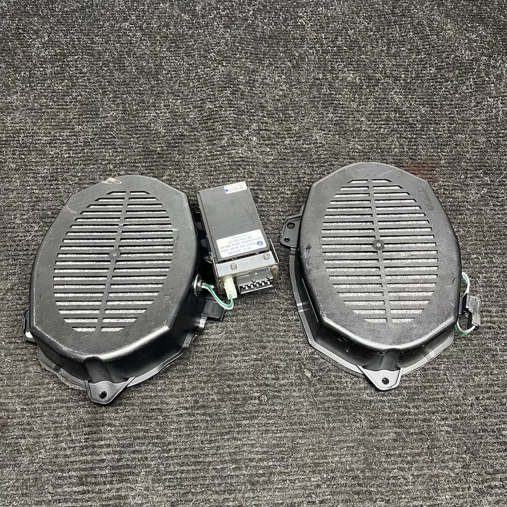 ☑️ 01-06 OEM BMW E46 330 M3 Left Right Deck Subwoofer Speaker Harman Kardon SET