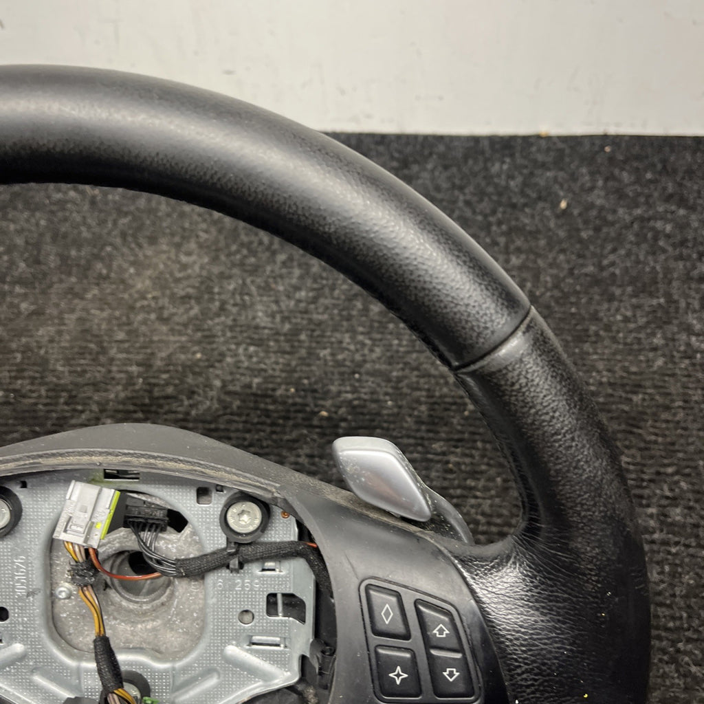 ☑️ 06-10 OEM BMW E92 E93 335 Sport Steering Wheel Black LEATHER w/Paddles