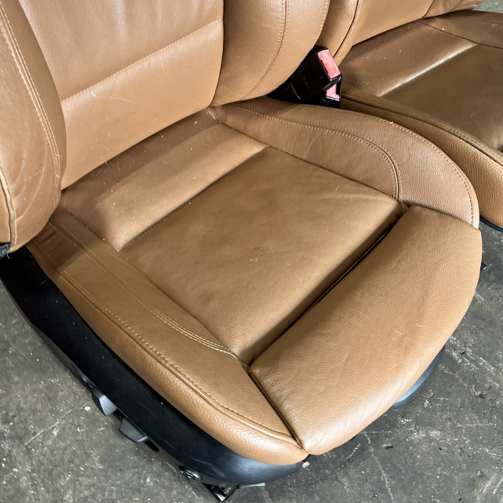 ☑️ BMW E92 328 335 2dr Front & Right Interior Sport Seat Set Saddle Brown OEM