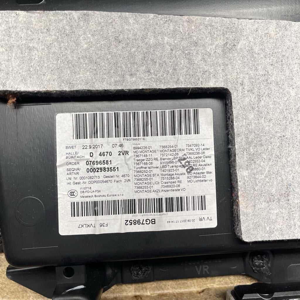 ☑️ 15-20 OEM BMW F36 428 430 Front Passenger Side Door Card Panel Sensatec Black