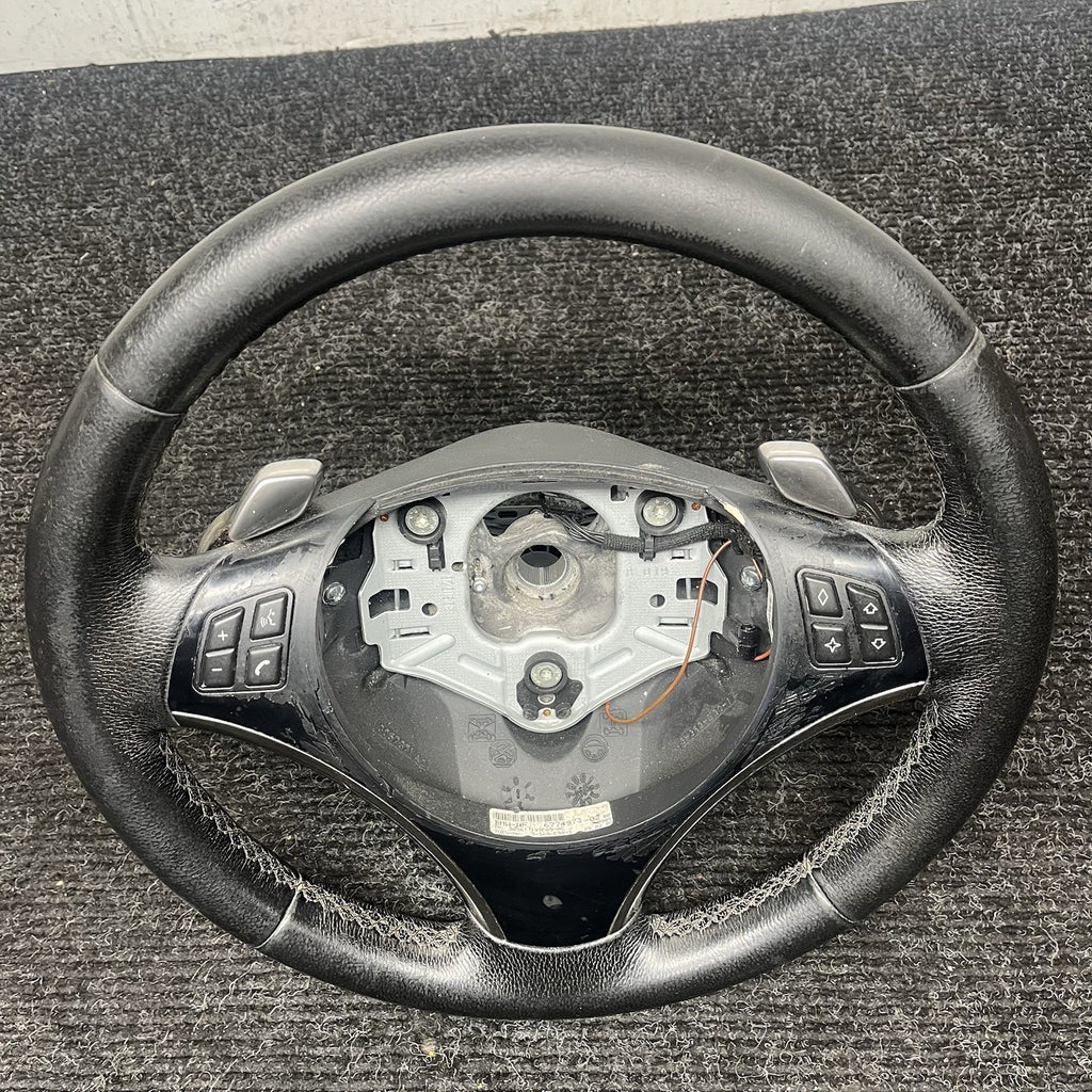 ☑️ 06-10 OEM BMW E92 E93 335 Sport Steering Wheel Black LEATHER w/ Paddles
