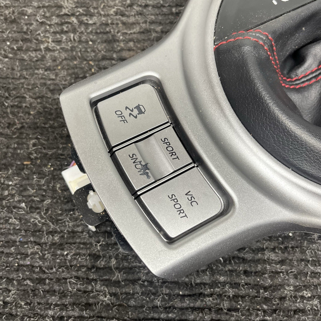 ☑️ 13-20 TOYOTA 86 BRZ FRS AUTOMATIC SHIFTER TRIM LEATHER BOOT RED STITCHING OEM