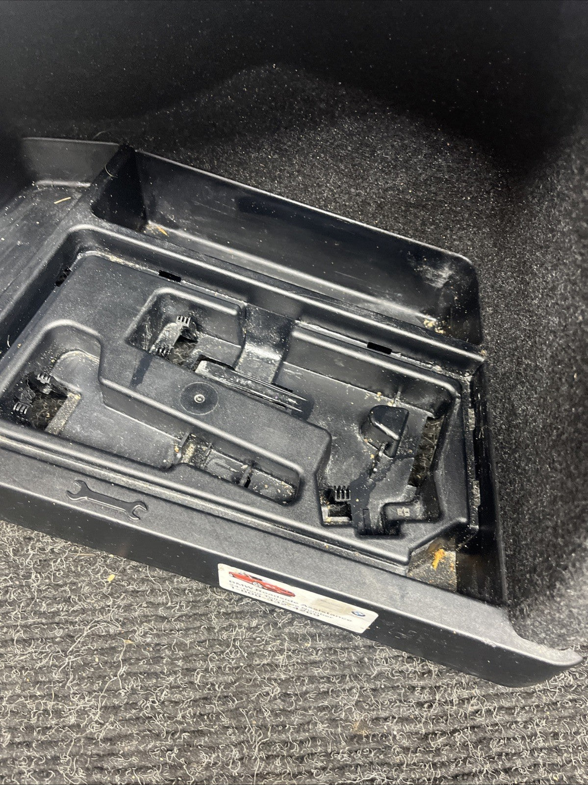 ☑️ 12-18 BMW 328i 320i Trunk Battery Cover Trim &Tool Compartment W/O Tool Oem