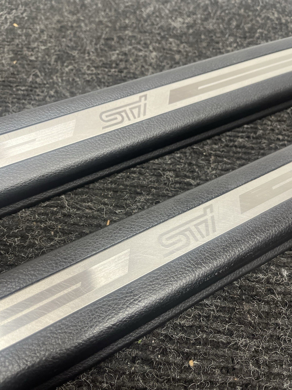 ☑️ 2015-2021 Subaru WRX STI Front Door Sill Trim Set OEM LU85