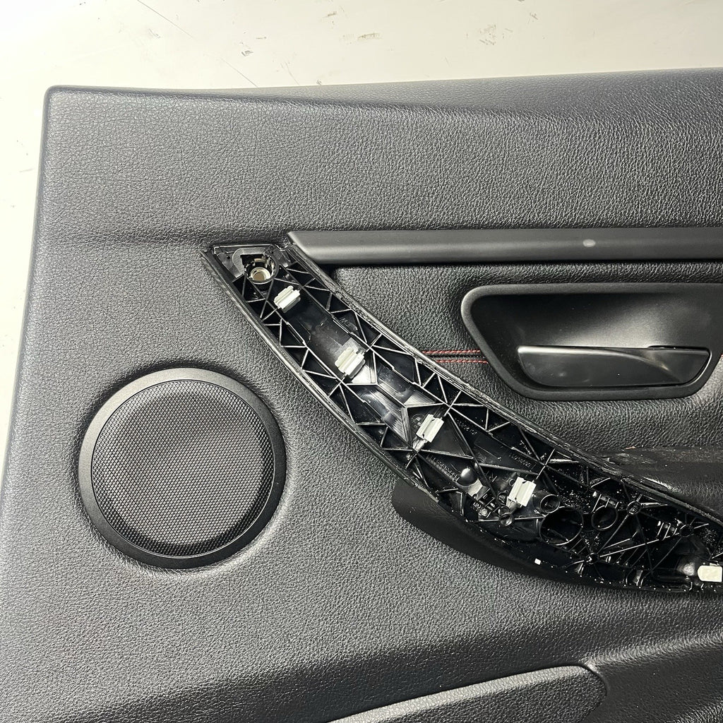 ☑️ BMW 2012-2018 F30 FRONT AND REAR DOOR PANEL CARD STITCHED BLACK SET OEM