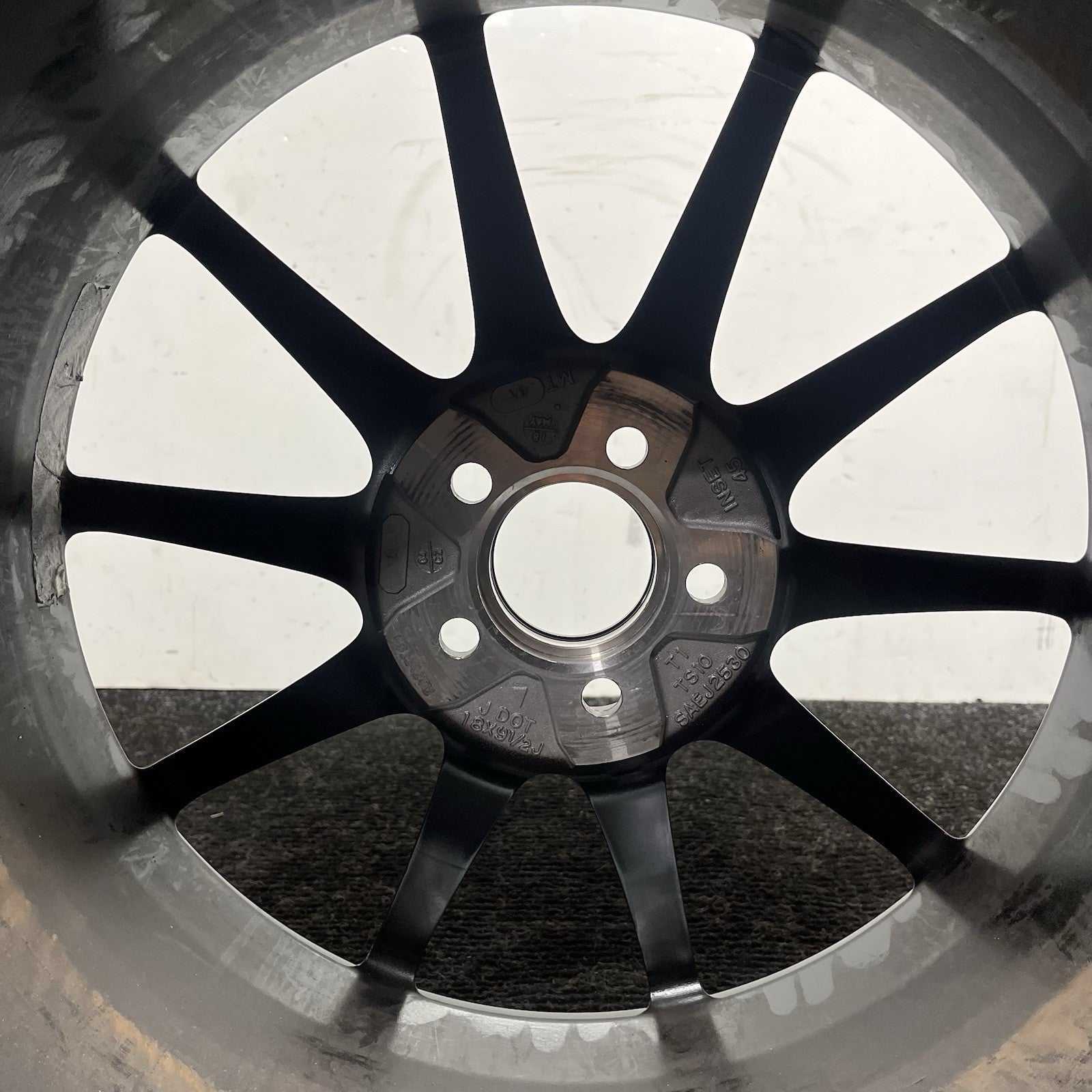☑️ 18X9.5 Enkei TS10 Wheel/Rim Gloss Black 5x100 Inset 45