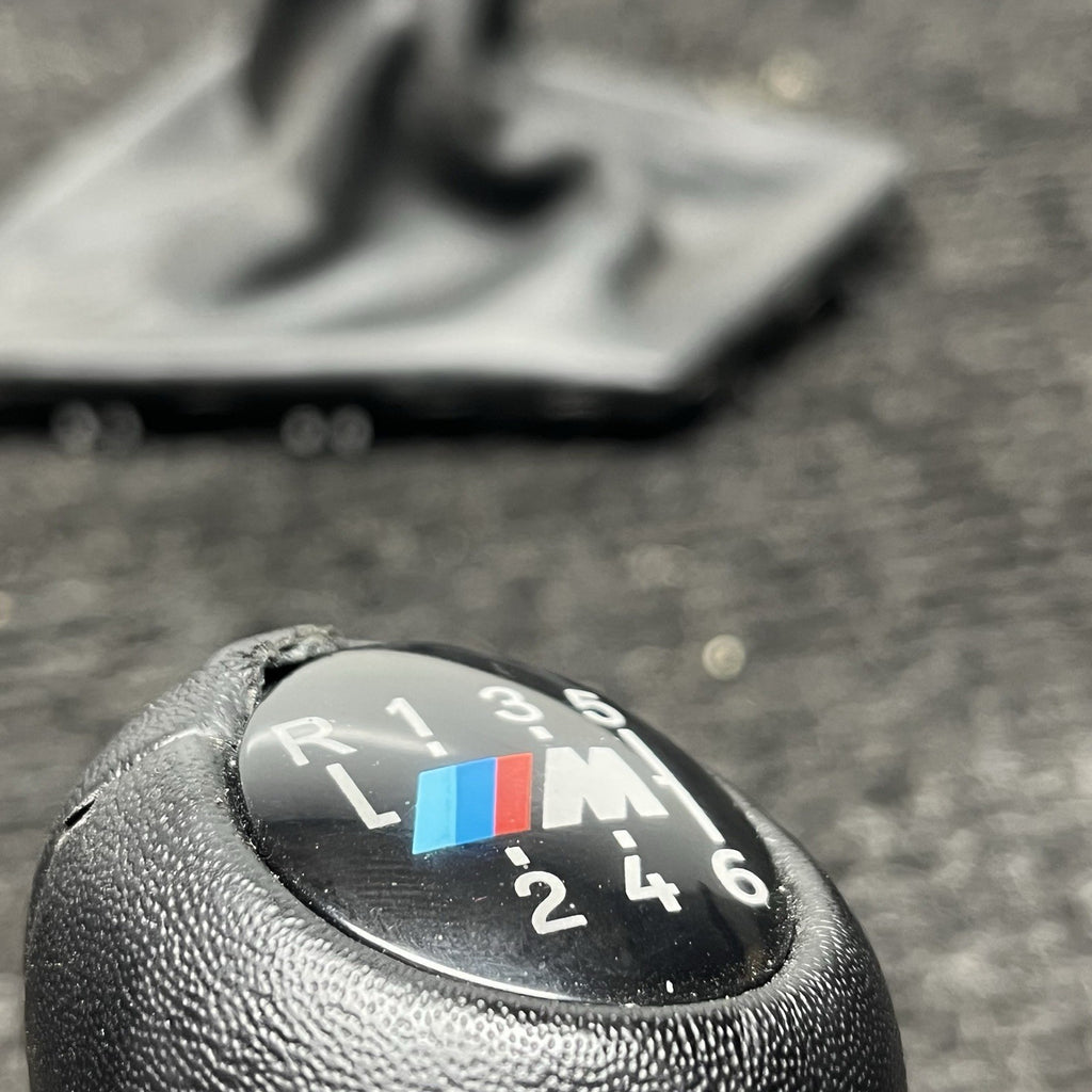 ☑️ BMW E46 E53 E86 E85 Z4 E36 E90 E30 6 Speed Manual Leather Wrap Shift Knob OEM