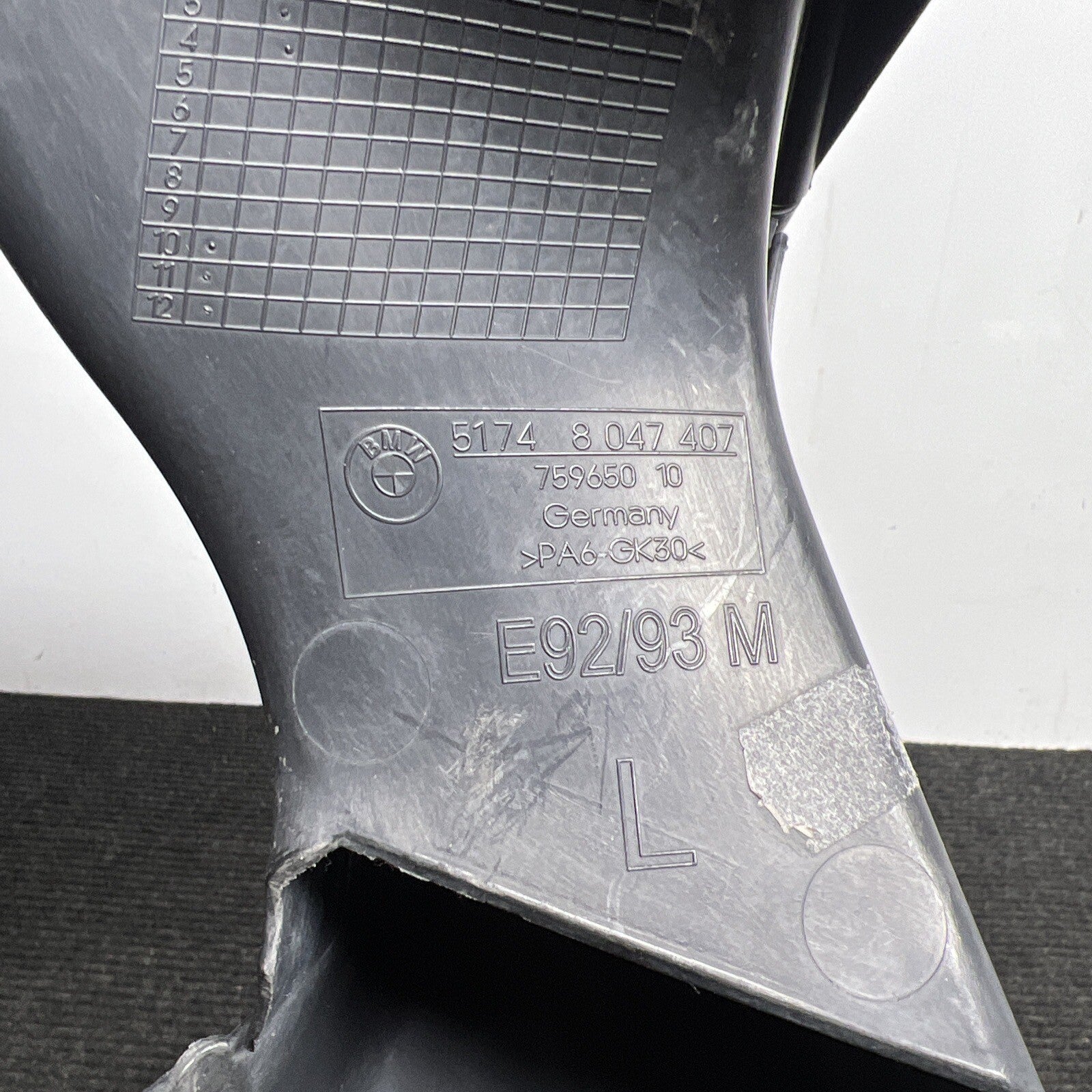 ☑️ BMW 3 CONVERTIBLE E93 FRONT LEFT SIDE AIR DUCT 51748047407 OEM
