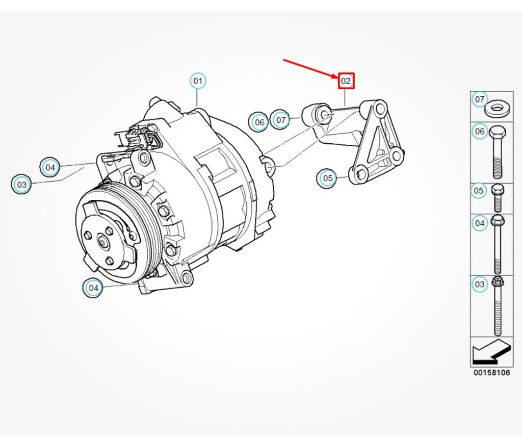 ☑️ BMW X5 E70 A/C COMPRESSOR BRACKET 64557799863 7799863 ORIGINAL
