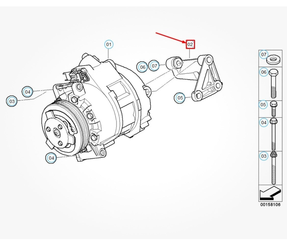 ☑️ BMW X5 E70 A/C COMPRESSOR BRACKET 64557799863 7799863 ORIGINAL