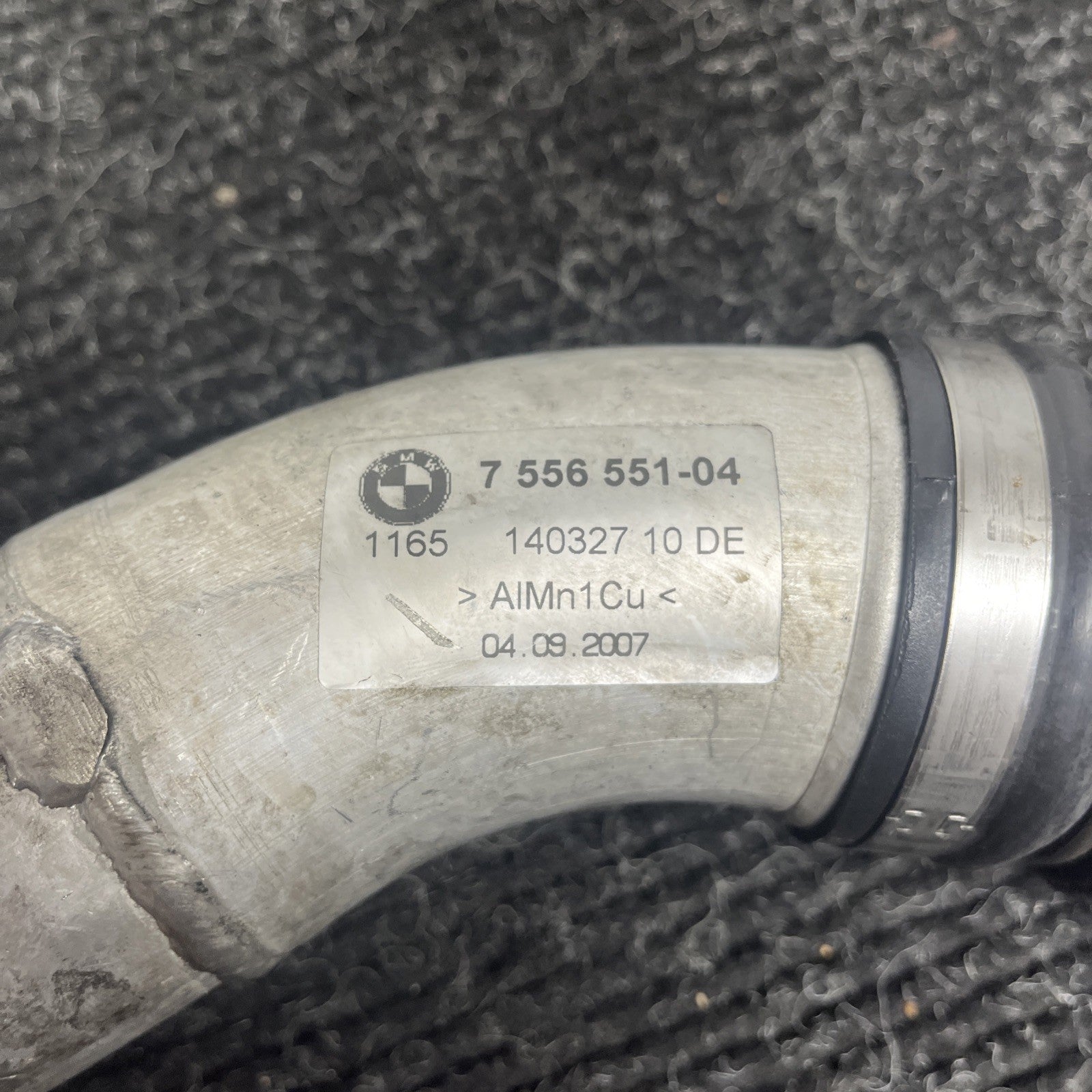☑️ 07-13 BMW E92 335I 3.0L L6 INTER COOLER TURBOCHARGER INLET AIR PIPE OEM