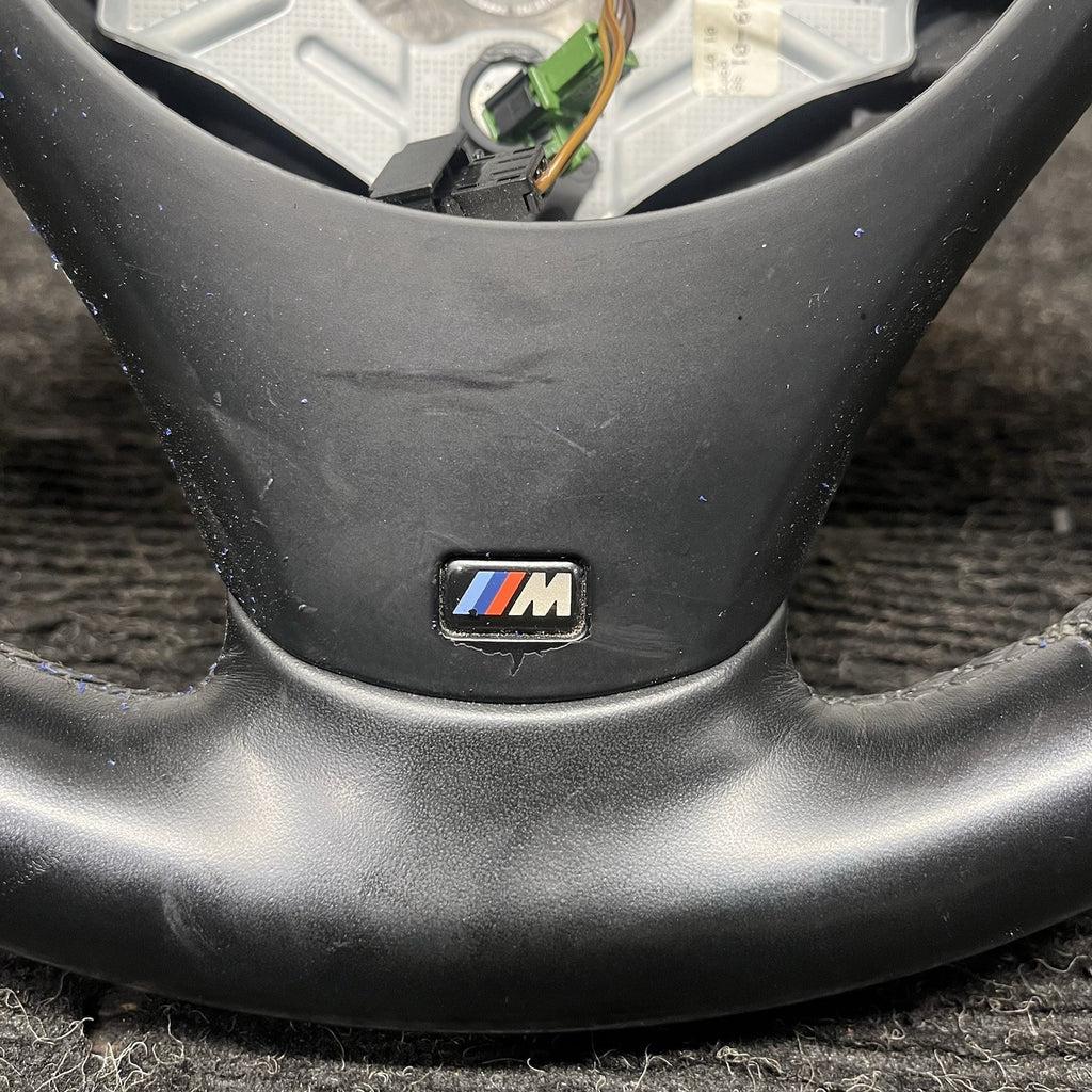 ☑️OEM BMW E82 E88 E90 Steering Wheel M SPORT PERFORATED Black Leather w/Shifters