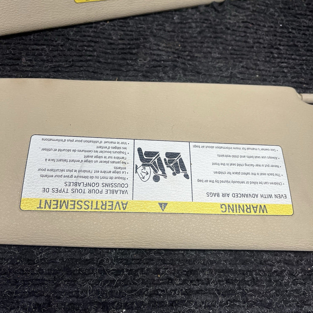 ☑️ 2007-2013 BMW E70 X5 X5M Front Left Right Interior Sun Visor Pair BEIGE OEM