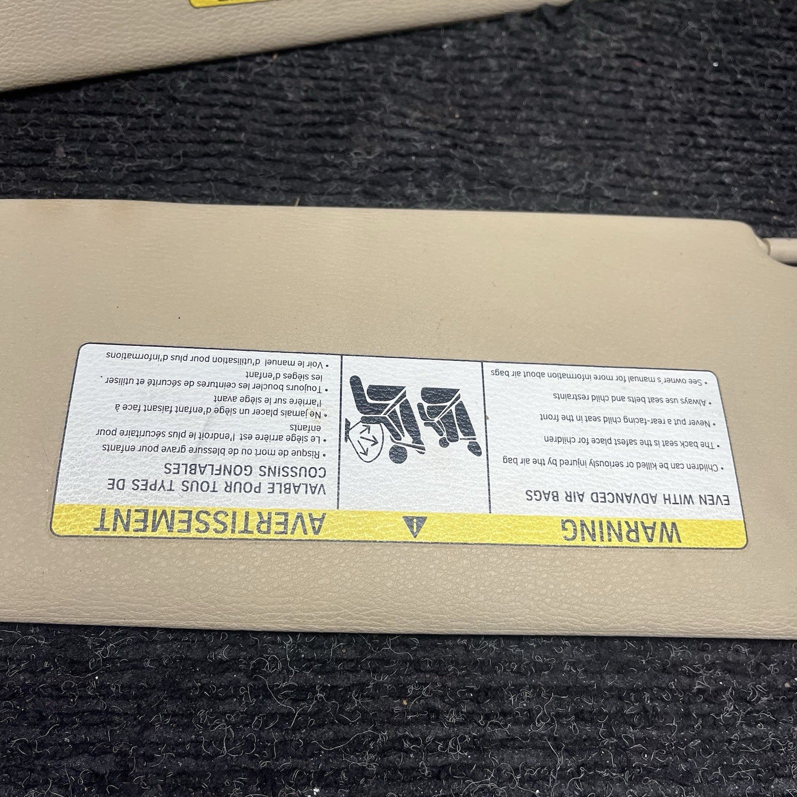 ☑️ 2007-2013 BMW E70 X5 X5M Front Left Right Interior Sun Visor Pair BEIGE OEM