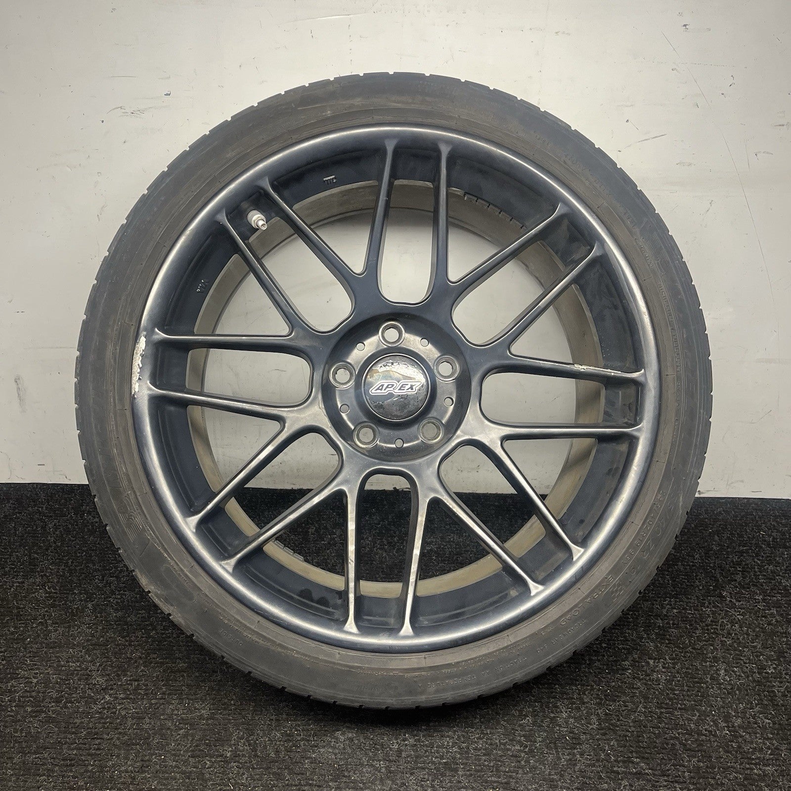 ☑️ APEX ARC-8 WHEEL RIM TIRE 19 X 9 ET 28 BLACK MICHELIN PS AS4 235/40/19