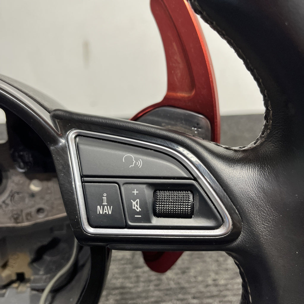 ☑️ 2013-2017 AUDI S5 SPORT LEATHER STEERING WHEEL w/ SHIFT PADDLES