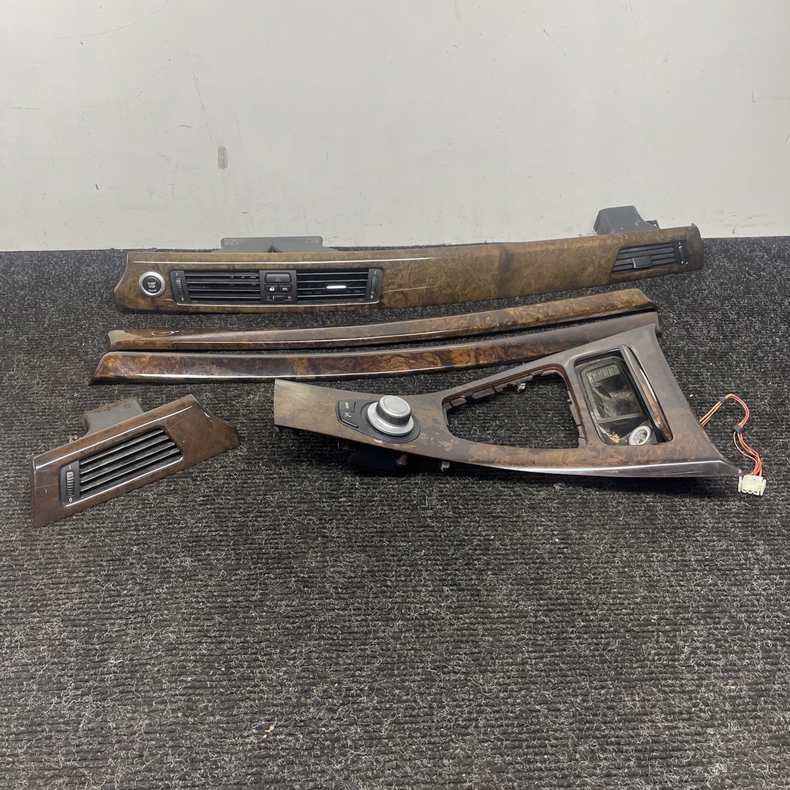 ☑️ 06-11 BMW 3 SERIES E90 SEDAN INTERIOR CONSOLE DOOR DASH TRIM SET WOOD